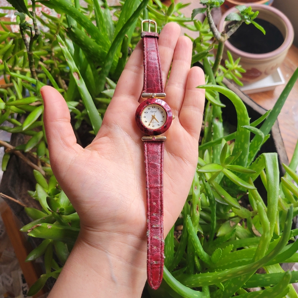Vintage Carvel Red Quartz Watch